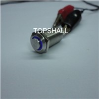 12mm high flat button led  metal push button switch with waterproof