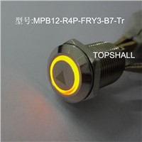 12mm led lighting metal  stainless steel starter button switch with button etched