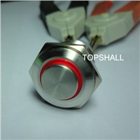 16mm high flat button  stainless steel metel lighted push button switches