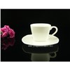 Porcelain ceramic white coffee cup with saucer