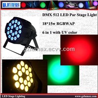DMX 512  LED Par Stage Light 18*15w RGBWAP 6 in 1 with UV color