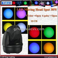 LED moving head  light 30w DMX512 signal, Built-in programs, Master/Slave, Auto