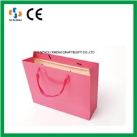 Pink custom printed paper bags no minimum