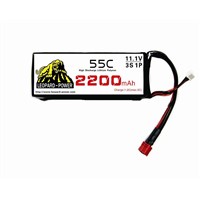 Leopard Power high rate Lipo battery for RC Heicopter 2200mah-3S-55C