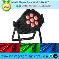 Hot sale,mini LED PAR light 10W*7pcs 4in1 LEDs,Disco light