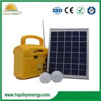10W Mini Solar Lighting System with FM Radio, Phone Charger, MP3 Extra Function for Hot Sale
