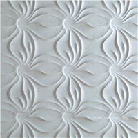 3d white sculptural stone wall art tile