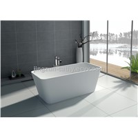 Customized Freestanding round shape composite resin stone bathtub/ solid surface bathtub -JZ8603