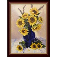 hand painted sunflower oil painting
