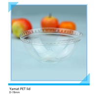 78mm clear PET dome lids for plastic cup
