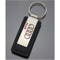 Leather Keychain with Car Logo Zinc Alloy Key Chain Metal Keyring