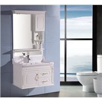 Solid wood bathroom vanity with light OGX080