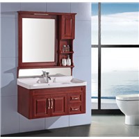 Classic wooden bathroom cabinet with light OGX079