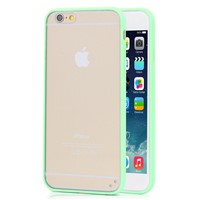 Transparent PC Back + Light Green TPU Border Case Cover for 5.5&amp;quot; Inch iPhone 6 Plus