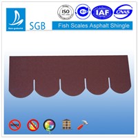 fish scale red asphalt shingle
