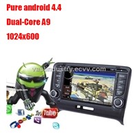 Android4.4 2 din car dvd player with 1024 x 600 resolution for audi tt  with mirror link DVR a