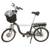 Electric folding bike with basket in front
