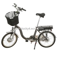 Electric folding bike with basket in front