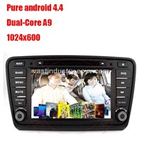 Android 4.4 in dash car radio with 1024x600 resolution for Skoda Octavia 2014 with mirror link