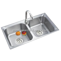 Double Bowls Stainless Steel Kitchen Sink with Good designd(Model no.:7440AC)