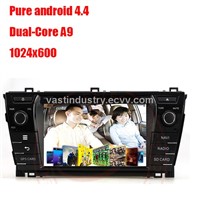 Android 4.4 car radio dvd for toyota corolla 2014 with mirror link capacitive screen 1024x600