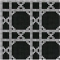 OPM101 black romano pattern vienna nero mosaic floor tile