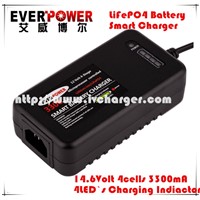 Smart Charger 3.0 A for 12.8V 4 cells LiFePO4 Battery EP6012F4