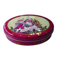 christmas custom embossed tin box for biscuit