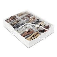 12 Pairs White Crystal Collection Underbed Shoe Bag