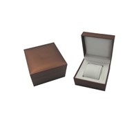 Brown leatherette watch box(W009)