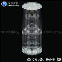 large glass crystal chandeliers LED round pendant lighting for hotel project