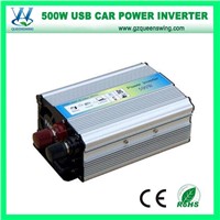 500W Power Inverter with Battery Clip &amp;amp; Car Lighter Plug (QW-500MUSB)