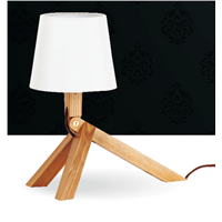Fancy design White wooden table lamp