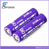 Top working current 30A rechargeable 18650 li ion battery 3.7v 2100mAh