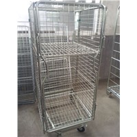 Wire mesh folding roll container