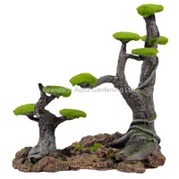Moss tree bonsai stump aquarium decoration