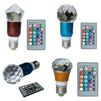 remote control RGB E27 3W led crystal bulb