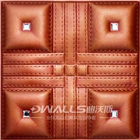 Good price decorative material diamond 3d leather wall board 1039