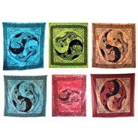 Handicrunch |  Indian Dragon Printed Cotton Tapestry ,Bed Sheet