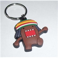 Eco-friendly material PVC rubber key chain with logo embossed