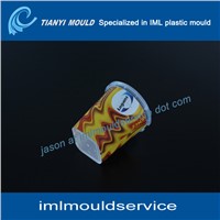 plastic wall mould with iml label, plastic food contianer mold with iml