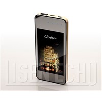 Fashionable high quality ultra-thin metal shell USB mobile battery charger with 3000mAh polymer