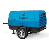 127cfm portable engine air compressor with cooling fan