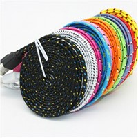 Factory wholesale colorful Braided wire micro usb cable