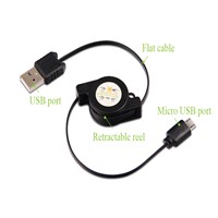Top quality smart phone retractable flat micro usb cable