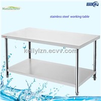 All Stainless Steel Kitchen work Table with Backsplash and under shelf