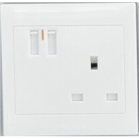 BS 3 Pin socket with USB charger