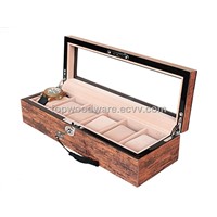 Brown High Gloss Finish Wooden Watches Display Storage Packaging Gift Box