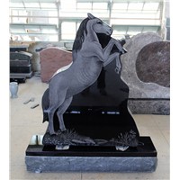 American style black granite horse design monuments