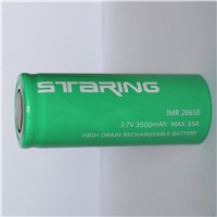 High discharge rate 65A Staring 26650 battery 3.8V 3500mah li-ion battery